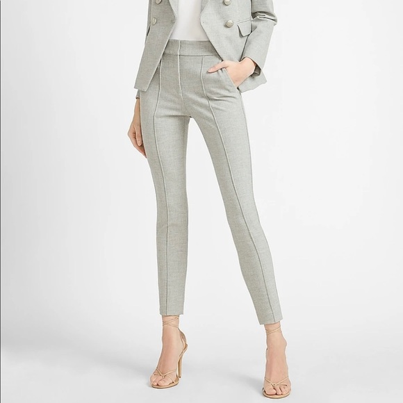 Express high waisted soft & sleek button tab skinny pants - Picture 1 of 8